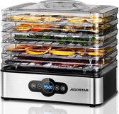 Aigostar Crispy 30INI Voedseldroger - Elektrische Droogautomaat - 5 lagen-35°C tot 75°C - LCD Display - Timer - RVS/Zwart
