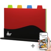 MyCuisine Snijplankenset met Houder - 4 Stuks - Inclusief E-Kookboek - Snijplanken - Kunststof - Snijplank - Zwart