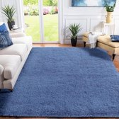 hoogpolig woonkamertapijt, slaapkamernachtkleed, moderne shaggy pluizige zachte tapijten voor kinderkamers, antislip onderkant, wasbaar tapijt, 140 x 200 cm, kobaltblauw