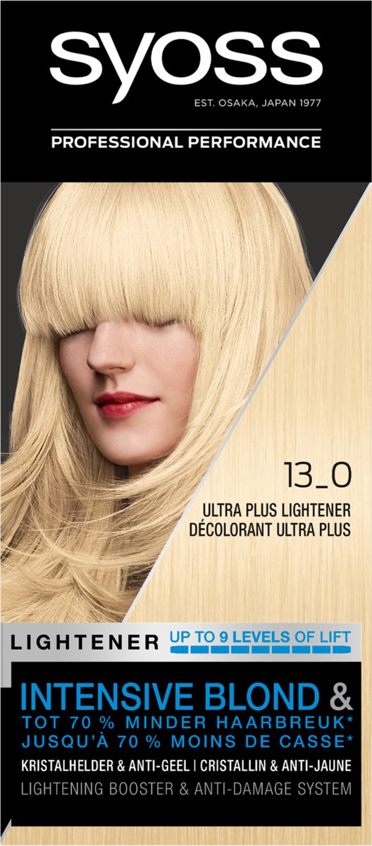 Syoss - Blonde - 13-0 Blond UltraLight - Permanente Haarverf - Haarkleuring - 3 stuks