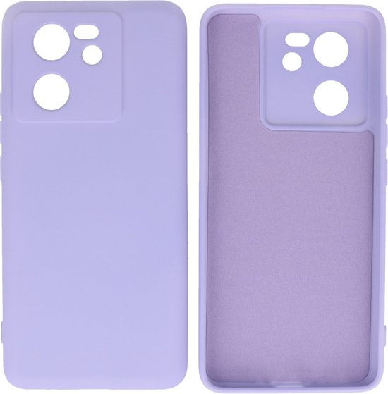 Hoesje Geschikt voor Xiaomi 13T Pro 5G - 2.0mm Dikke Fashion Telefoonhoesje Backcover - Siliconen Hoesje - Paars