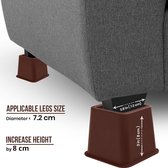 8-delige premium verstelbare meubelverhogers (4 hoge en 4 korte) - robuuste verhoger met sterke ruimtebesparing - bedverhoger, tafelverhoger, stoel of bankverhoger (3 tot 8 inch) -