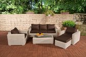 Clp Madeira 3-1-1 Loungeset -  5 mm Poly-rotan - kleur van rotan: parel wit kleur hoes : terrabruin