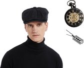 Nezr® Flat Caps Heren geschikt voor de liefhebbers van Peaky Blinders Serie - Petten voor Heren - Herenmode - One Size - Zakhorloge