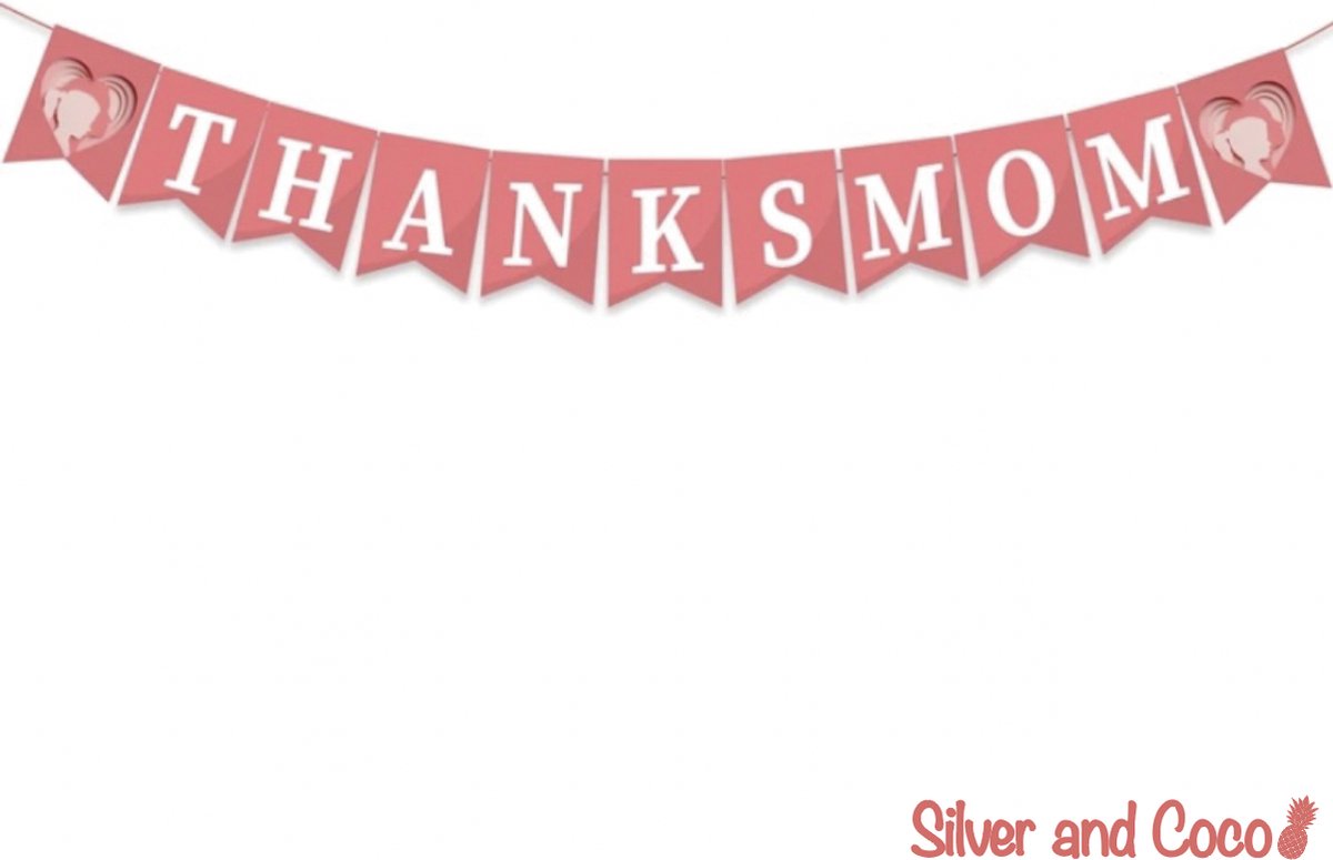 SilverAndCoco® - Moederdag Versiering Slinger | Verjaardag Decoratie Vlaggenlijn Pakket | Helium Party Feest Slingers Cadeau voor - Moeder / Mom / Liefste Mama