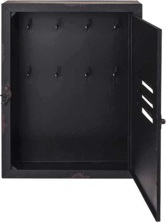 DEQORI Sleutelkast met spiegel, design sleutelbox van metaal, 30 x 30 DEQORI Sleutelkast met spiegel, design sleutelbox van metaal, 30 x 30