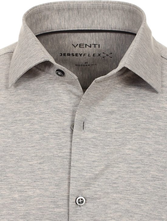 Venti Grijs Jerseyflex Overhemd Modern Fit 123963800-700 - XL
