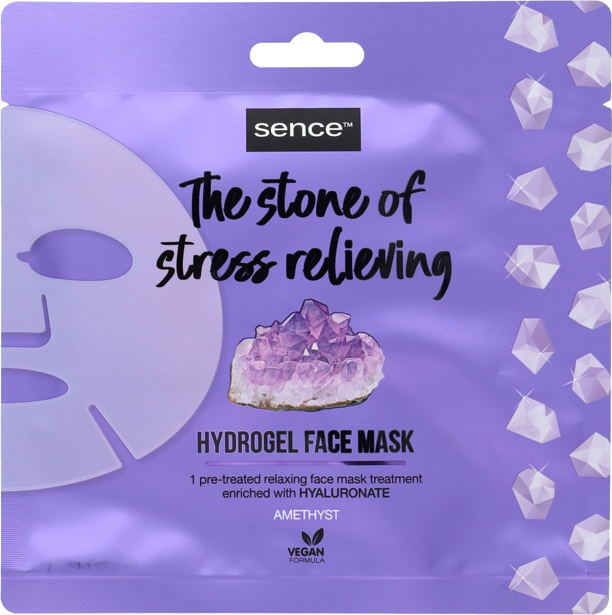 Goedkoopste Sence hydrogel face mask - The stone of stress relieving - gezichtsmasker verrijkt met hyaluron amethyst - anti-stress - kalmerend - vegan