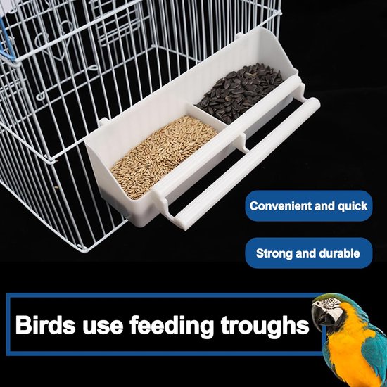 CQAIRIOU Wandgemonteerde vogelvoederbak, 11,8 inch roestvrij staal, grote omheining, boommontage, vogelvoeder voor buiten wilde vogels, tafelmonteerbaar platform vogelvoedernet, zaadbak met hangende