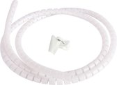 CHPN - Kabelslang - Kabel Management - Kabel Organizer Slang - Spiraalband - Op Maat Te Knippen - 10mm - 2M - Wit - Kabels bij elkaar houden - Flexibel en op maat te knippen
