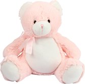 Mumbles - Knuffel teddy beer roze - Gepersonaliseerd - Geborduurd - met naam - Geboorte - Kind