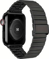 Minimalistisch ontwerp RVS Band - Zwart - Geschikt voor Apple Watch 38mm - 40mm - 41mm - Zakelijke RVS smartwatchband - Voor iWatch SE 9 8 7 6 5 4 3 2 1 kleine modellen