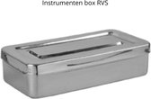 Instrumentendoos - 18x8x4 cm- Box roestvrij staal - Inox - RVS - Pedicure - Geneesheer - Verpleegkundige