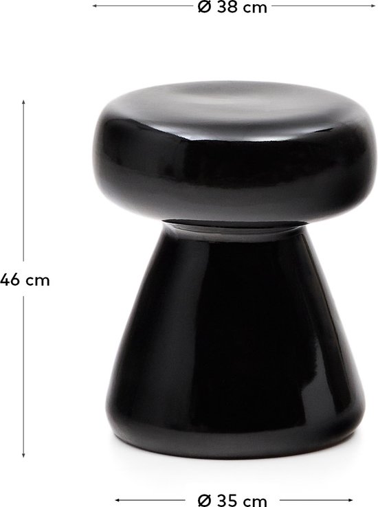Kave Home - Bijzettafel Manya van zwart keramiek Ø 38 cm
