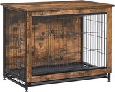 FurnStar hondenbench woonkamer - 2 deuren - kleine & middelgrote hond - Bench Industrieel - M