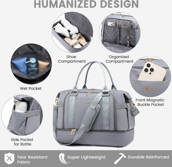 LOVEVOOK Sporttas reistas voor dames, groot, weekendtas, reistassen met toilettas, schoenenvak en nat vak, waterdichte gymtas, reistas, handbagagetas voor sport, reizen, vliegtuig, zandkleuren, Medium LOVEVOOK Sporttas reistas voor dames, groot, weekendtas, reistassen met toilettas, schoenenvak en nat vak, waterdichte gymtas, reistas, handbagagetas voor sport, reizen, vliegtuig, zandkleuren, Medium