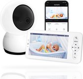 AngelTech Babyfoon Deluxe – Babyfoon Met Camera en App - Baby Monitor – Met 12.7cm Haarscherp HD Display & gratis App - Baby Camera