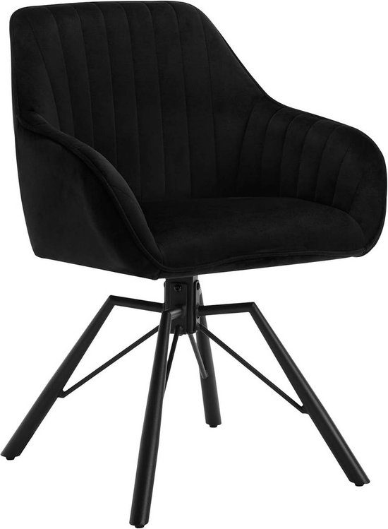 Rootz Chaise de salle à manger pivotante – Chaise pivotante – Chaise en velours – Confortable, durable, élégante – 58 cm x 83,5 cm x 53,5 cm