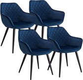 Rootz Velvet Eetkamerstoel - Ergonomische stoel - Comfortabele zitting - Duurzame constructie - Verstelbare stabiliteit - 41 cm x 45 cm x 84 cm