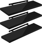 Rootz Set van 3 Wandplanken - Zwevende Planken - Display Richels - Vochtbestendig - Veelzijdig - Eenvoudige installatie - 25 cm tot 120 cm x 23 cm x 3,8 cm