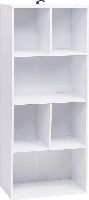 Rootz Witte Boekenkast - Opbergplank - Vitrinekast - Ruim, ruimtebesparend, stevig - 50,2 cm x 29,2 cm x 118 cm