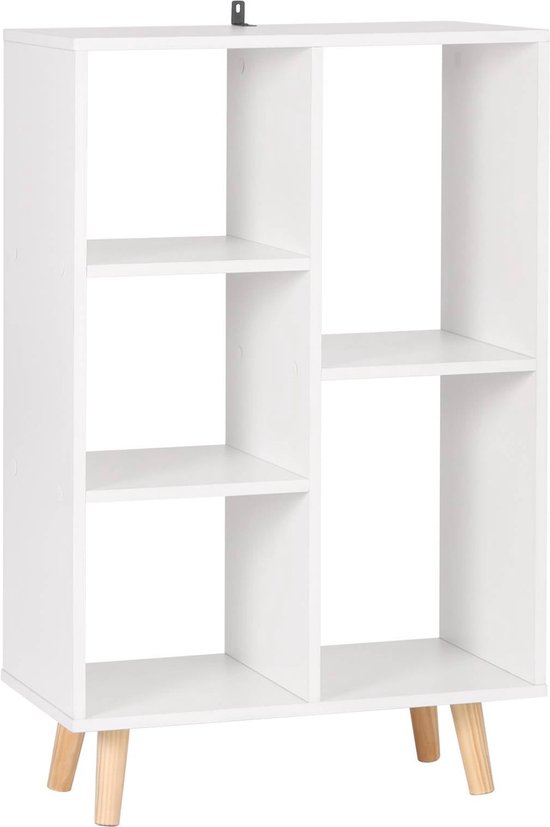 Rootz White Cube Boekenplank - Opbergorganisator - Displayplank - Ruimtebesparend ontwerp - Stevig en veilig - Moderne esthetiek - 60 cm x 95 cm x 30 cm