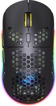 HXSJ T90 2.4G Draadloze Gaming Muis - Bluetooth - Computermuizen - Ultra licht - RGB Verlichting - Zwart