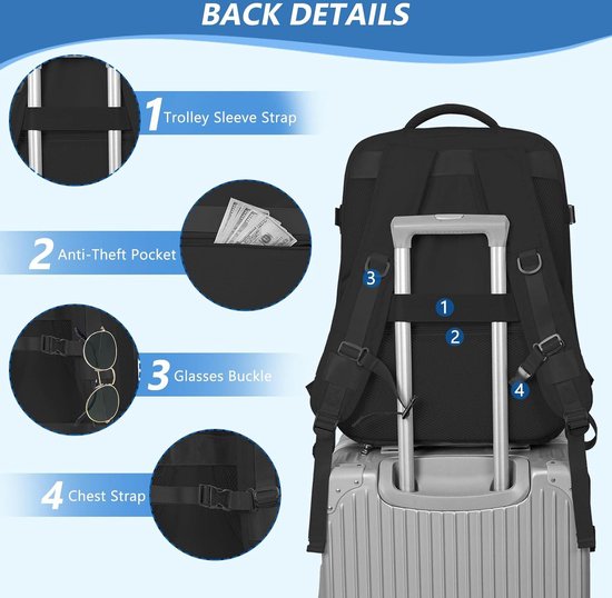 Kono-Sac à dos de voyage pour ordinateur portable Easyjet, bagage à
