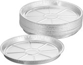 Bakvorm aluminium set van 25 stuks - H x Ø: 3 x 27.5 cm - Taartvorm - BBQ en oven - Zilver Schalen set