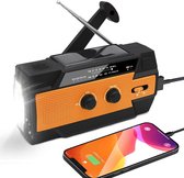 Solar Radio AM/FM/NOAA Crankradio Draagbare USB oplaadbare noodradio met Power Bank LED-zaklamp SOS-alarm en leeslamp voor kamperen overleven reizen noodgevallen (orange)