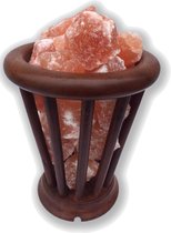 Himalaya zoutlamp V-vorm inclusief Himalayzout brokken, lampje en snoer met schakelaar 19 × 19 × 25 cm