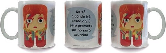 KALIDOSKOPIO MOK “DAVID” BOWIE Wit keramiek MUG H9,5 x 8,0 cm