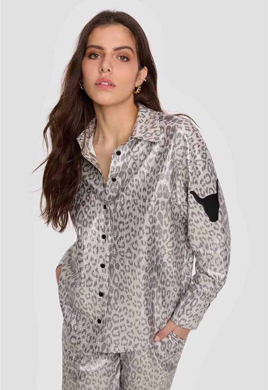 Blouse Zilver Leopard blouses zilver