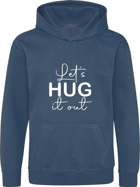 Be Friends Hoodie - Let's hug it out - Kinderen - Blauw - Maat 3-4 jaar