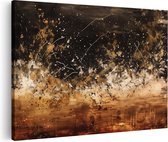 Artaza Canvas Schilderij Zwart Wit Kunstwerk met Splatters - 120x80 - Groot - Foto Op Canvas - Canvas Print