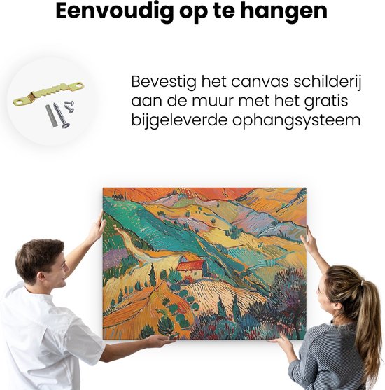 Artaza Peinture sur toile représentant une maison sur une colline - 120 x 90 - Décoration murale - Photo sur toile - Impression sur toile