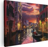 Tableau sur toile Artaza Gondole sur un canal à Venetië - 80x60 - Décoration murale - Photo sur toile - Impression sur toile