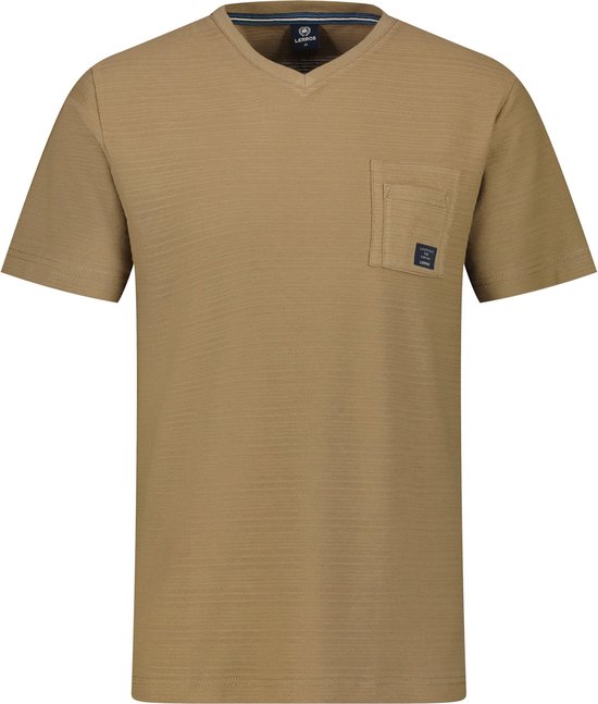 Lerros - Heren V-hals Shirt - 24531801 - 738 Desert Sand