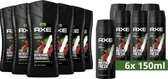 Axe Africa - Combi Deal - 6 Douchegel & 6 Deodorant Spray