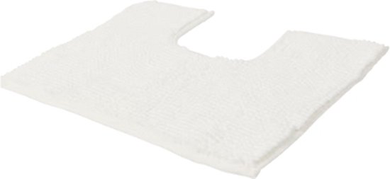 Hoogwaardige Wc / Toiletmat REECE- Wit- Luxe Polyester - 50 X 40 cm - Antislip