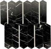 Zelfklevende steenstrip mozaïektegel – Black marble