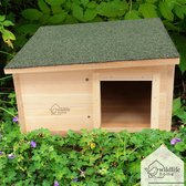 Wildlife Home - Maison pour hérisson XL avec toit en pente - Kit de construction - Groot maison pour hérisson en bois avec fond et entrée labyrinthe - Bois de pin de haute qualité - env.
