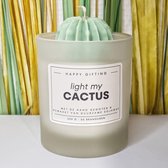 Light my Cactus geurkaars - Kokosnoot geur - 250 gram - 50 branduren - 8 x 9 cm - Coconut - Geurkaars - Kaars - Soja was - Soy wax – Handgemaakt – Cadeau – Geschenk – Duurzaam