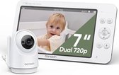 Babyfoon Camera, Videomonitor voor Baby's, Babyfoon Geen Wifi, Video Babyfoon, 6000mAh Batterij, Nachtzicht, VOX, Tweewegs Gesprek, Slaapliedjes, PTZ-camera