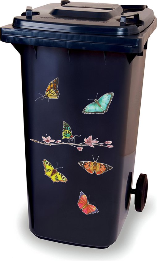 Stickervel - Vlinders 1 - raamsticker - container sticker - kliko sticker - afvalbak stickers - vuilnisbak - CoverArt