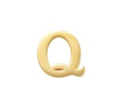 New Bling 9NBG-902Q Gouden Letter Oorknop Q - 1/2 paar - 14 Karaat - 3,6x3,3mm - Oorbel - Cadeau voor haar - Goud