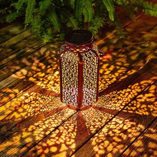 Lampe de Jardin Solar Lardic - Métal couleur bronze - Eclairage extérieur solaire de jardin - Eclairage extérieur LED avec capteur - Fontaine de jardin - Torche de jardin / Lanterne de jardin - Éclairage d'ambiance