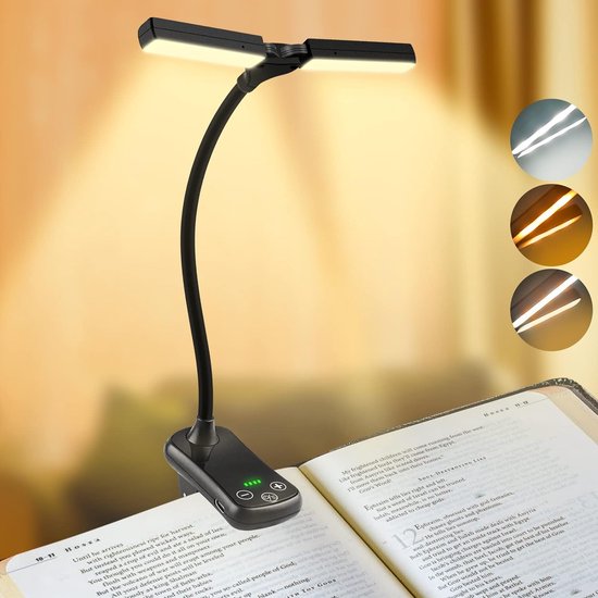 HOTUT LED Leeslamp voor in Bed - Handsfree Neklamp 3 Kleurtemperaturen
