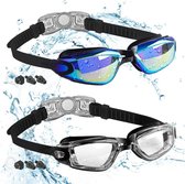 2 paar transparante zwembril voor kinderen jongens meisjes en jongeren van 3 tot 15 jaar anti-condens waterdicht lekvrij, zwembrilletje, zwemaccessoires swimming glasses