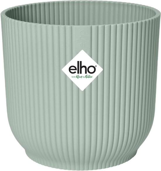 Elho Vibes Fold Rond Mini 9 - Bloempot voor Binnen - 100% Gerecycled Plastic - Ø 9.3 x H 8.8 cm - Sorbet Groen